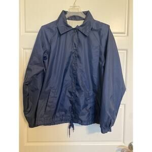 VTG Out Brook Women's Small Navy Long Sleeve Drawstring Hem Windbreaker Jacket